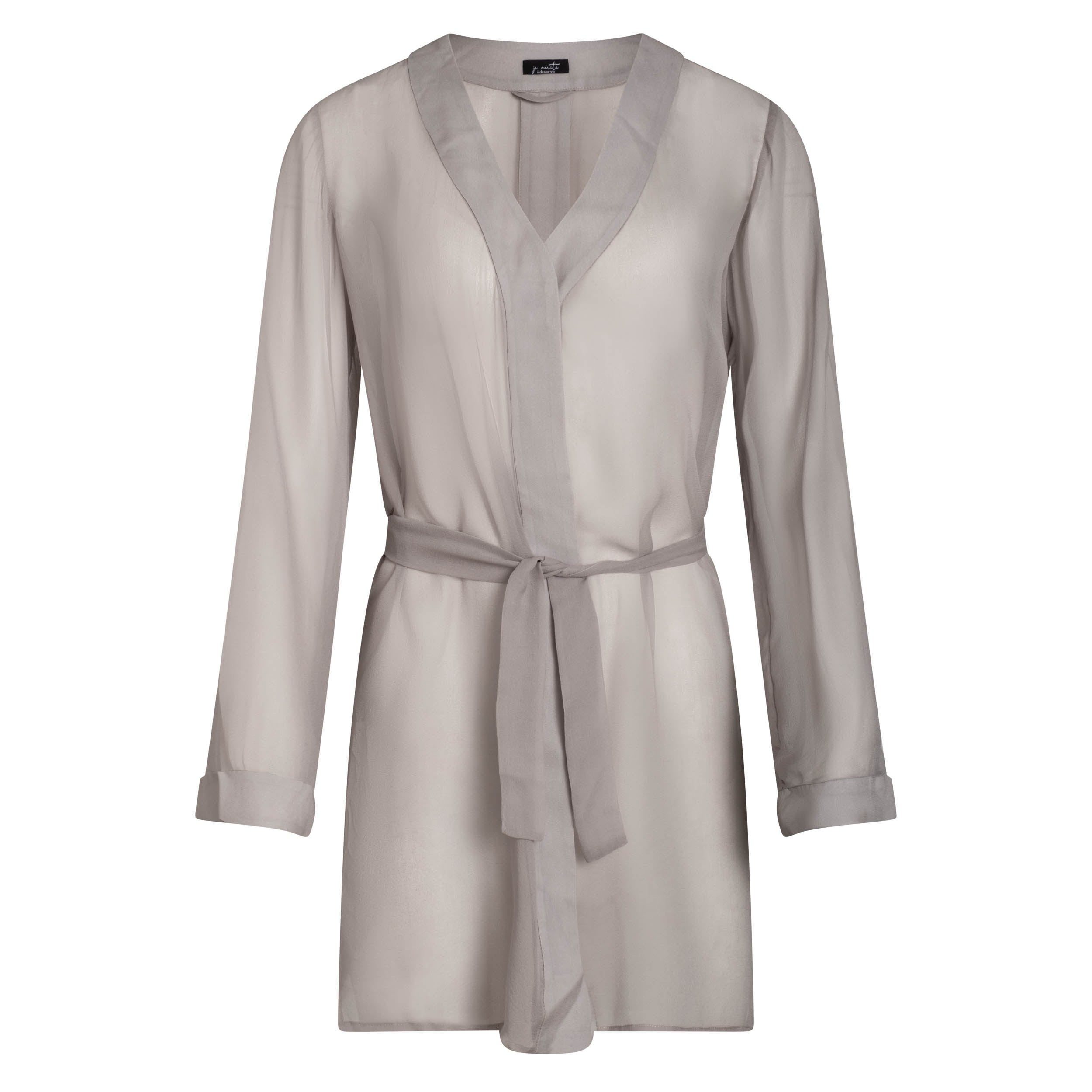 silk chiffon shirt dress Je Mrite (i Deserve) Silk Short Robe & Silk Chiffon Tap Short Set In Blush