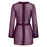 DONNA SILK CHIFFON SHIRT DRESS IN AUBERGINE