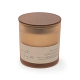 Candle with a label on a white background