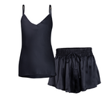 silk camisole and short set in noire
