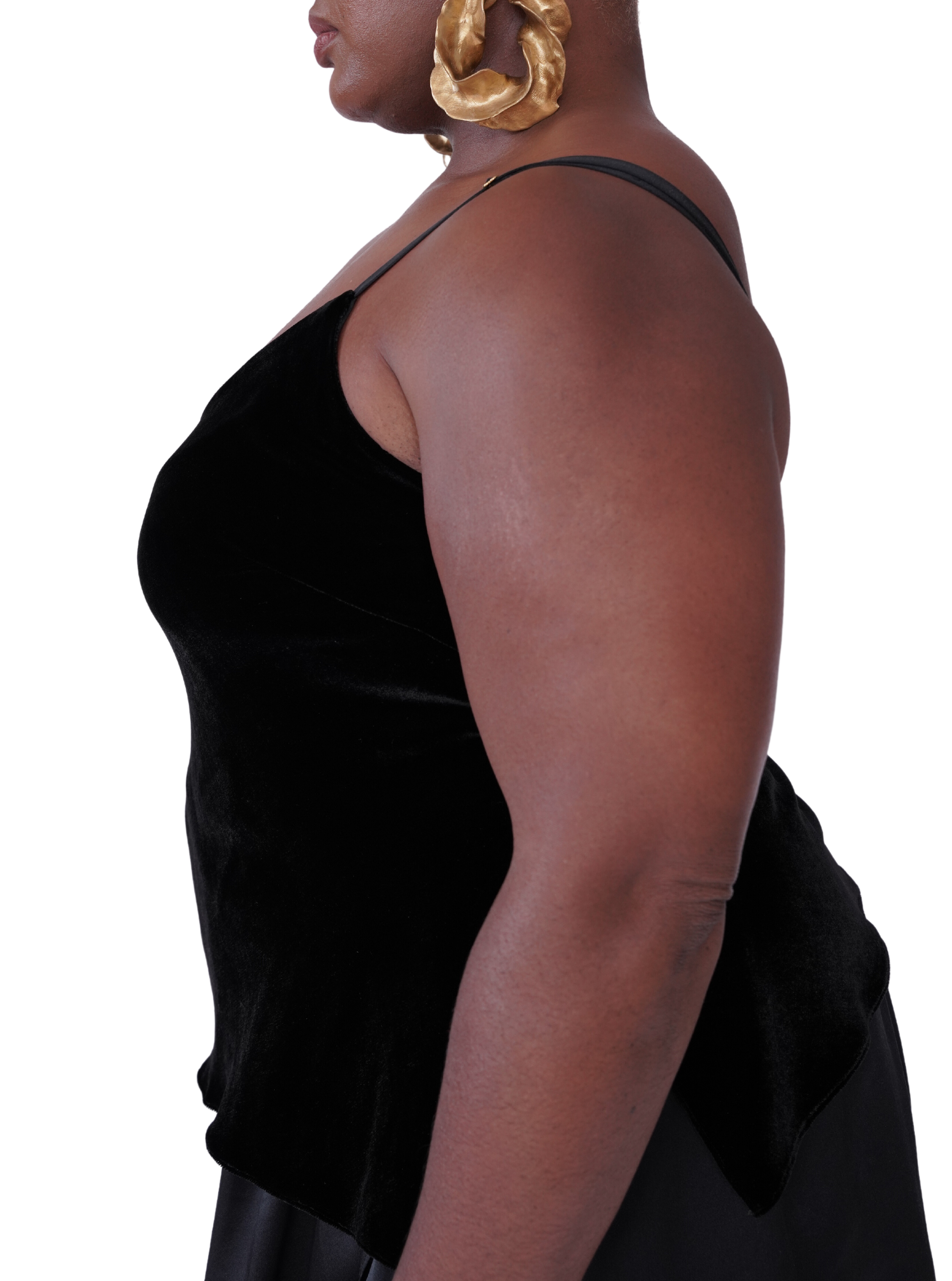 NWT- FRAME Sleeveless Velvet Shimmer Cami Top Noir Black - Size