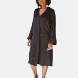 LOLA SILK NIGHTDRESS IN NOIRE