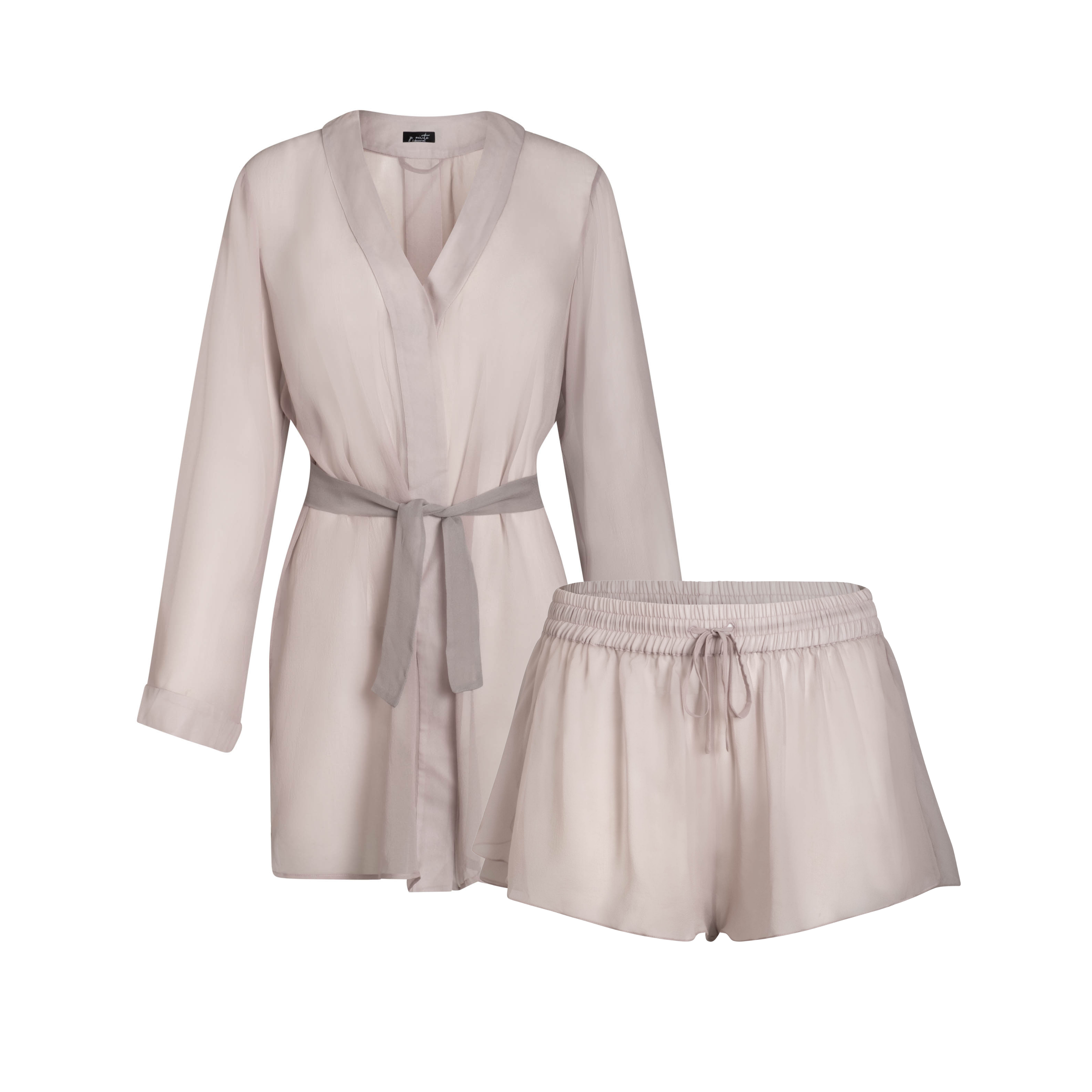 DONNA SILK CHIFFON SHIRT DRESS & TAP SHORT SET IN BLUSH