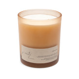 Candle with a label on a white background