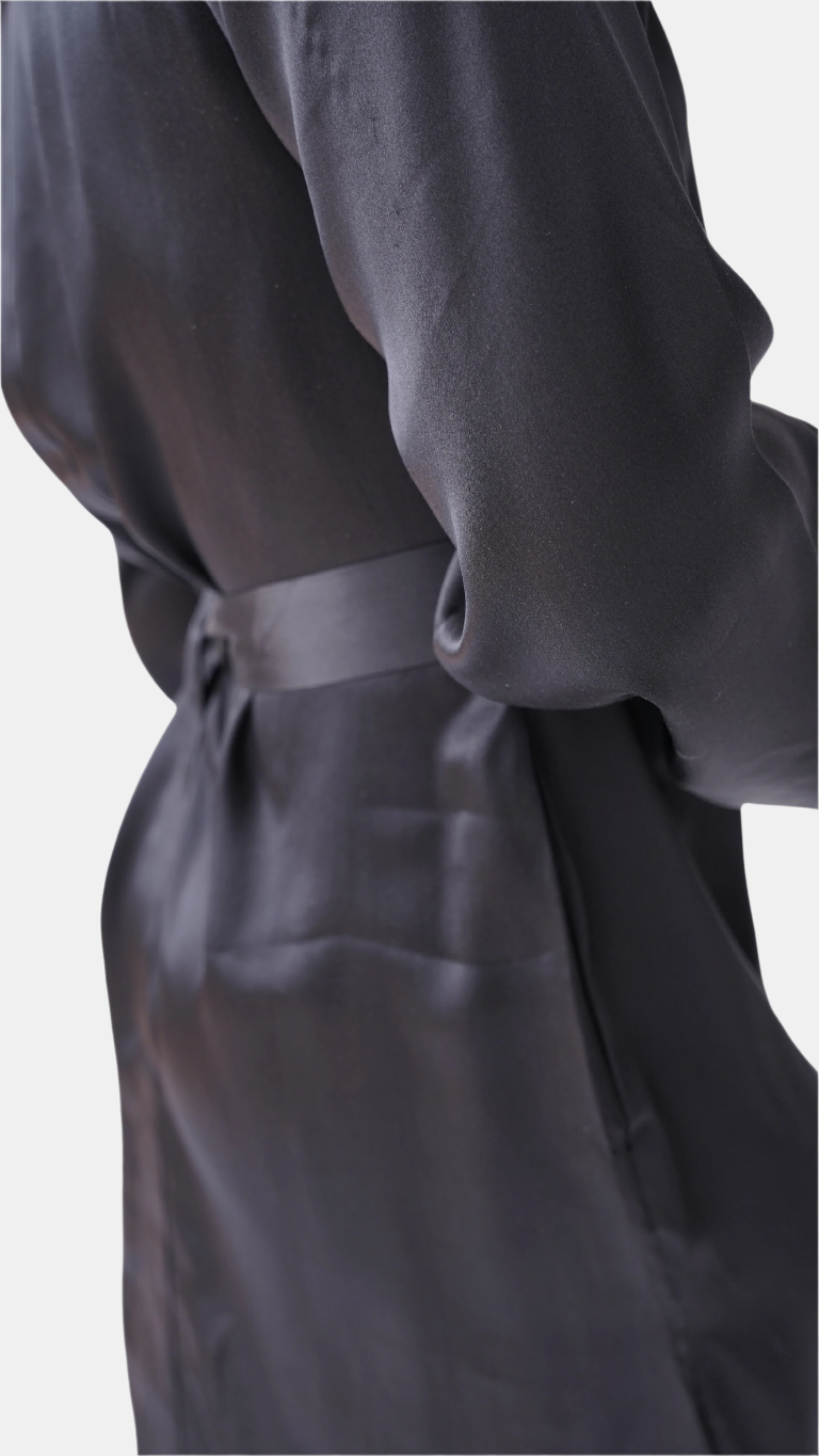 made in the softest washed silk charmeuse, this hidden button front shirt dress can be worn as a robe, pajama top or shirtdress, in and outside of the boudoir  belt loop is subtly and discretely hidden behind the back placket  complete with resting pockets  wear with a je mérite coordinating bottom or chemise  soft collar v-neck neckline subtle slits at sides removable belt sensual fit mini length  washed 100% silk charmeuse  designed and made in new york city, new york - available in 0/2-20/22