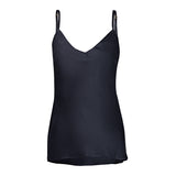 made in the softest washed silk charmeuse, our silk camisole is lined for added comfort and versatility  thin adjustable straps and slits at both sides  wear with a je mérite coordinating bottom, your favorite skirt or pant  v-neck neckline adjustable shoulder straps slits at both sides sensual fit  shell - washed 100% silk charmeuse lining - 100% polyester charmeuse designed and made in new york city, new york - available in 0/2-20/22