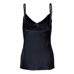 made in the softest washed silk charmeuse, our silk camisole is lined for added comfort and versatility  thin adjustable straps and slits at both sides  wear with a je mérite coordinating bottom, your favorite skirt or pant  v-neck neckline adjustable shoulder straps slits at both sides sensual fit  shell - washed 100% silk charmeuse lining - 100% polyester charmeuse designed and made in new york city, new york - available in 0/2-20/22
