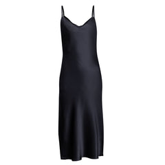 made in the softest washed silk charmeuse,the silk chemise (gown) is lined for added comfort  wear barefoot, with a soft fuzzy slipper for a night in, or a strappy heel for a night on the town  v-neck neckline adjustable shoulder straps side slits slim, sensual fit midi length  shell - washed 100% silk charmeuse lining - 100% polyester charmeuse  designed and made in new york city, new york - available in 0/2-20/22