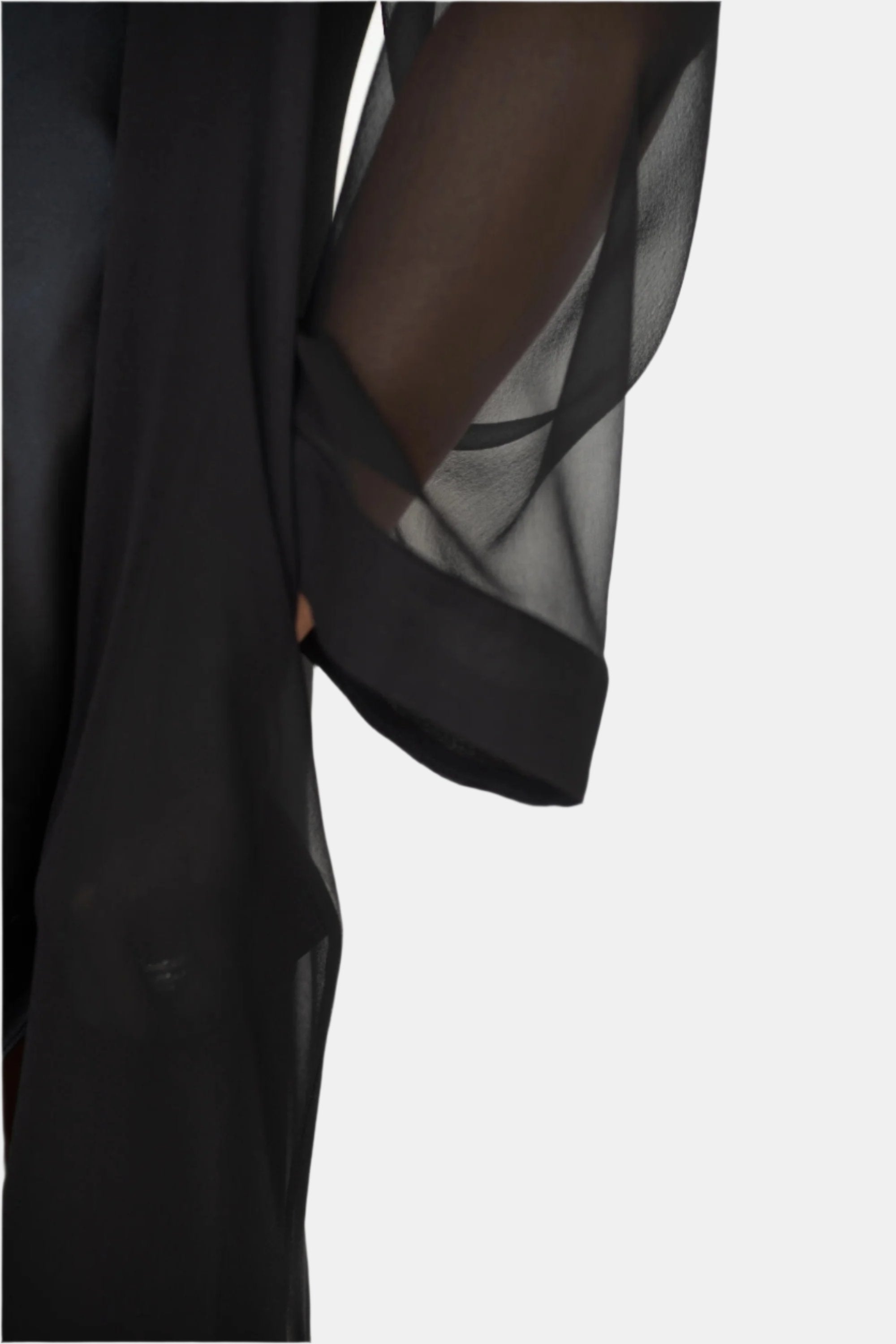 made from silk chiffon, this hidden button front nightdress can be worn open or fully buttoned, in and outside of the boudoir as a robe or a shirtdress (shirt dress)  belt loop is subtly and discretely hidden behind the back placket  complete with resting pockets  wear with a je mérite coordinating bottom or chemise  soft collar v-neck neckline subtle slits at sides sensual fit midi length 100% silk chiffon charmeuse designed and made in new york city, new york - available in 0/2-20/22
