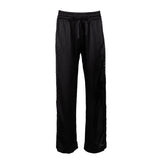 made in the softest washed silk charmeuse, this tuxedo pajama pant has an elastic waistband and drawstring closure  wear with a je mérite coordinating top or your favorite lingerie  wide elastic waist with drawstring closure pockets sits at natural waist tuxedo panels wide leg  washed 100% silk charmeuse designed and made in new york city, new york - available in 0/2-20/22