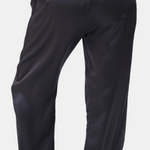 made in the softest washed silk charmeuse, this tuxedo pajama pant has an elastic waistband and drawstring closure  wear with a je mérite coordinating top or your favorite lingerie  wide elastic waist with drawstring closure pockets sits at natural waist tuxedo panels wide leg  washed 100% silk charmeuse designed and made in new york city, new york - available in 0/2-20/22