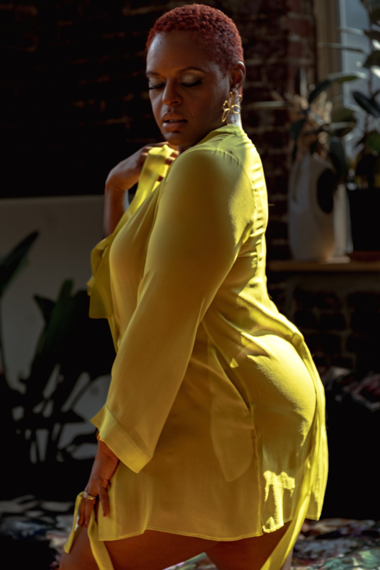 chartreuse shirt dress The Perfect Elevated T-Shirt Dress in Chartreuse Green 1XL